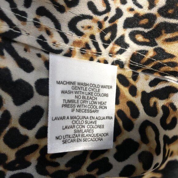 Jones New York Sport Leopard Print Shirt Womens Sz Petite Small Button-Up Blouse - Picture 7 of 9